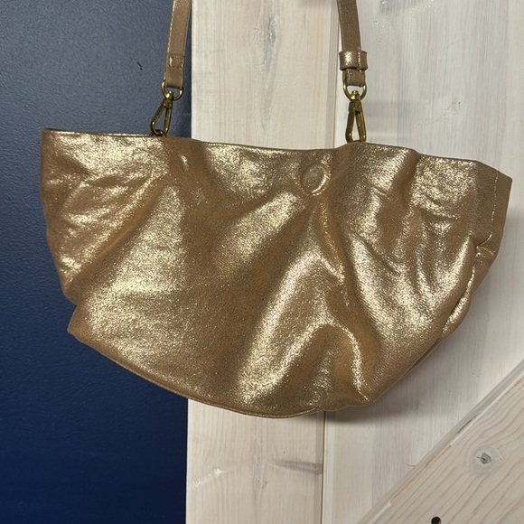 Anthropologie Gold Shell Shaped Crossbody Bag - Picture 2 of 5